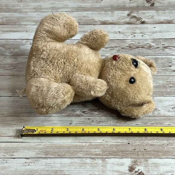 VTG Walmart Brand Plush Brown 9” Bear Tongue Stuck Out Rattle Inside Stuffed - Picture 12 of 12